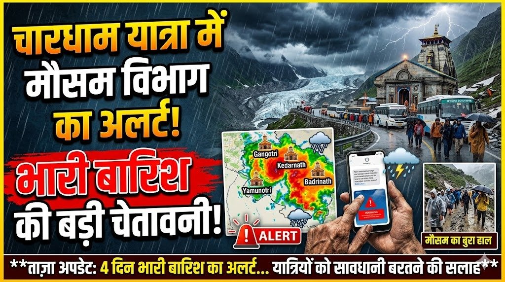 चारधाम यात्रा के बीच मौसम विभाग का अलर्ट, 12 और 13 मई को भारी बारिश की चेतावनी