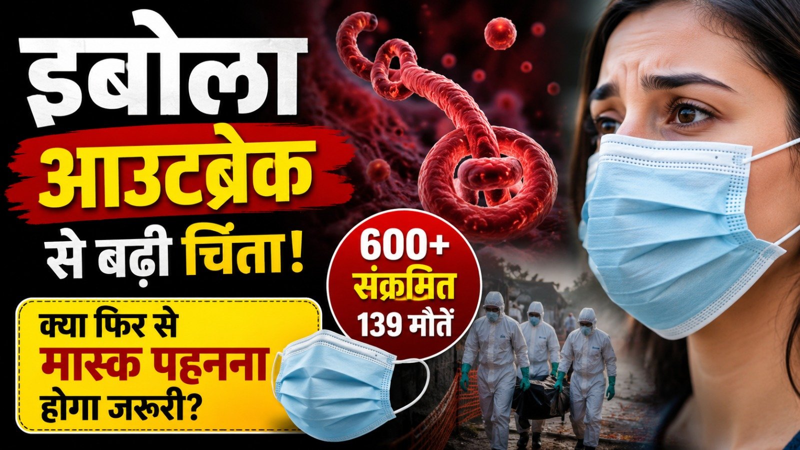 इबोला आउटब्रेक से बढ़ी चिंता: 600 से ज्यादा संक्रमित, क्या फिर से मास्क पहनना होगा जरूरी?
