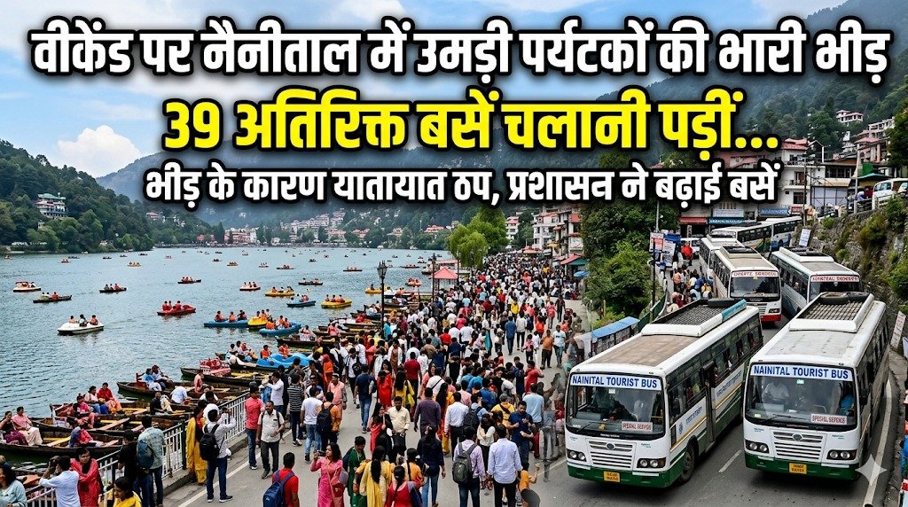 वीकेंड पर नैनीताल में उमड़ी पर्यटकों की भारी भीड़, 39 अतिरिक्त बसें चलानी पड़ीं