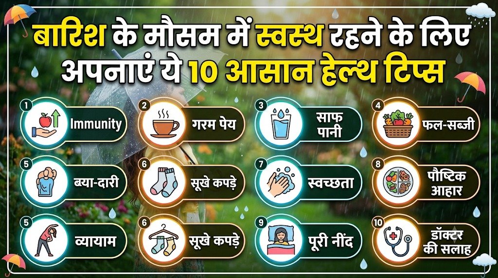 बारिश के मौसम में स्वस्थ रहने के लिए अपनाएं ये 10 आसान हेल्थ टिप्स, डेंगू-मलेरिया से भी मिलेगा बचाव